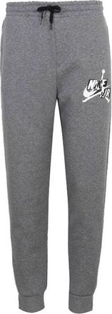 Nike Jordan Air Jordan Jumpman Classics Flying Man Printing Drawstring Fleece Lined Slim Fit Bundle Feet Long Pants Gray DB6759-091
