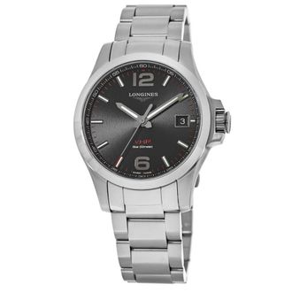 Longines Conquest V. H.P. 41mm Stainless Steel Black Dial Mens Watch L3.716.4.56.6
