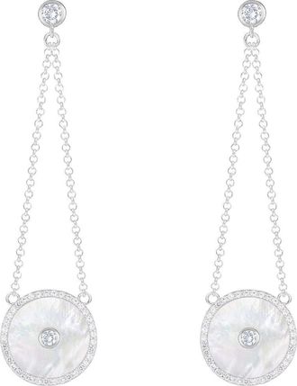 Splendid Pearls Mother-of-Pearl & CZ Chain Drop Earrings in White at Nordstrom Rack