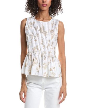 Vince Camuto Crewneck Peplum Sleeveless Blouse