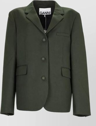 Ganni wool blend single-breasted blazer