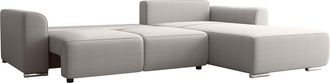 Vente-Unique Sof&aacute; rinconera reversible de tela gris claro MELTANA