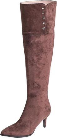 Generic Womens Suede Over-The-Knee Boots Pointed Toe Thin Heel Side Zipper Long Boots