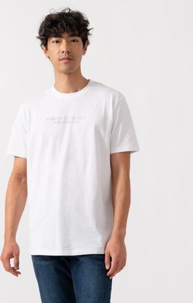A|X Armani Exchange Mens U0002 with Tonal Milano/New York Logo T-Shirt in White Cotton - Size X-Large