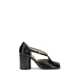 Maison Margiela Pumps, female, Black, Size: 8 1/2 US Tabi Pumps with Crisscrossed Straps