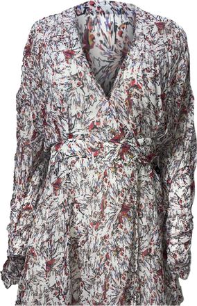 Iro Iro Floral Print Wrap Dress in Multicolor Rayon