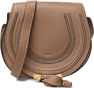 Chloé Nut Grained Calfskin Leather Small Marcie Saddle Bag (Authentic Pre- Loved)