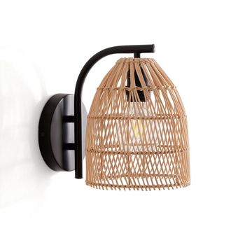 La Redoute Interieurs Wandlamp in metaal en rotan, Dankia