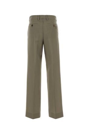 Miu Miu Womens Sage Green Mohair Blend Palazzo Pant Mastice Exterior: Virgin Wool Pantaloni
