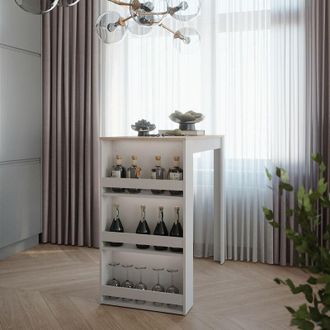 Vicco Tavolo da bar Repose, Bianco/Sonoma, 57 x 117 cm, Vicco