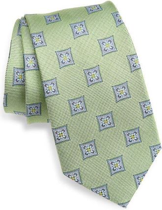 Nordstrom Check Jacquard Silk Tie in Green at Nordstrom