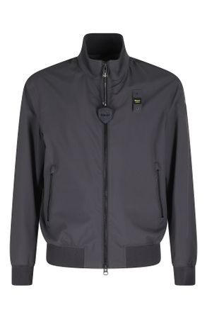 Blauer Black Anson Matte Effect Ribbed Trim Polyester Jacket