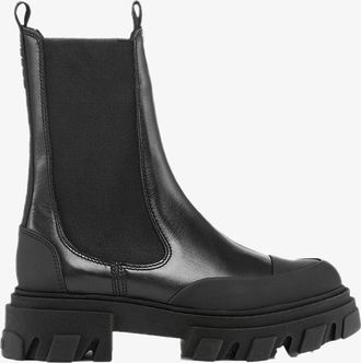 Ganni Black Mid Chelsea Boots