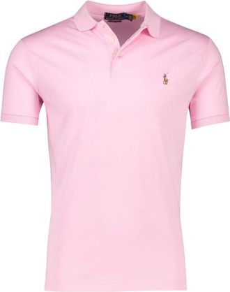 Polo Ralph Lauren Polo Shirt met Korte Mouwen - Heren - Polos - Roze - M - Katoen - Tops