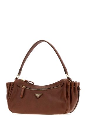 Prada Womens Caramel Leather Small Shoulder Bag Palissandro Borse A Mano