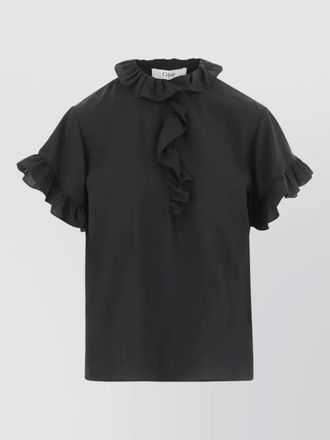 Chlo&eacute; silk crepe de chine ruffled top