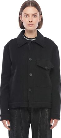 Stella McCartney Black Solid Shirt Collar Jacket