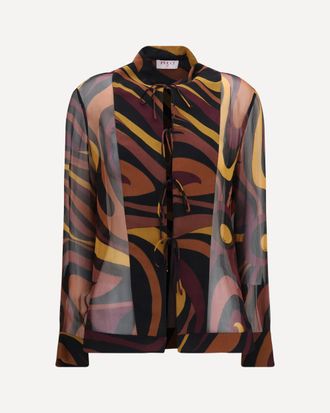 Pucci Creponne Shirt in Marmo print Female 44