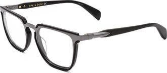 Rag & Bone Rag & Bone Mens 51mm Black Dark Ruthenium Opticals