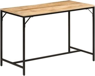 vidaXL Tavolo Pranzo 110x55x75cm Legno Massello Mango Grezzo e Ferro - Vidaxl