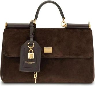 Dolce & Gabbana Elegante Su&egrave;de Handtas met Bovenhandvat - Dames - Handtassen - Bruin - ONE Size - Su&egrave;de - Tassen