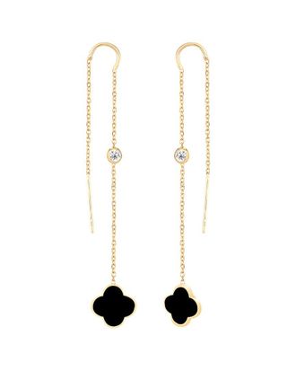 Gabi Rielle 14K Over Silver Cz Threader Earrings