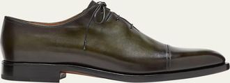 Berluti Mens Equilibre Cap-Toe Leather Oxfords