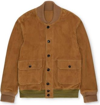 Fortela Cruiser Suede Bomber Jacket in Camel at Nordstrom, Size 50 Eu