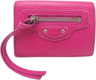 Balenciaga Pre-owned Vintage Wallet - Dames - Vintage Accessoires - Roze - ONE Size - Leer - Vintage