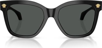 Versace 55mm Square Sunglasses in Black /Dark Grey at Nordstrom