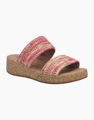 Josef Seibel Womens Evita 02 Womens Wedge Sandals - Pink Multi Textile - Size: 6.5