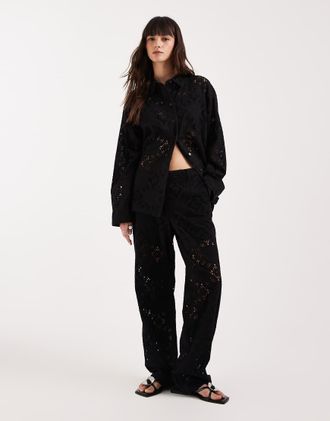 Jack & Jones Pantaloni in pizzo nero in coordinato