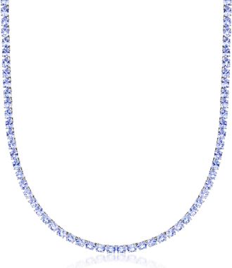 Ross-Simons Tanzanite Tennis Necklace in Sterling Silver