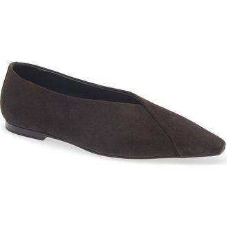 Brunello Cucinelli Suede Wrap Flat in Pepper at Nordstrom, Size 7.5Us
