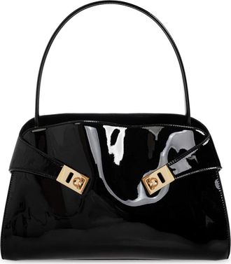 Ferragamo Hug Soft Schoudertas - Dames - Schoudertassen - Zwart - ONE Size - Leer - Tassen