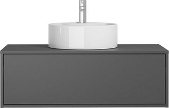VENTE-UNIQUE.COM Mueble de ba&ntilde;o simple madera gris antracita