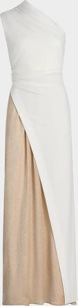 Black Halo Marigold Two-Tone One-Shoulder A-Line Gown