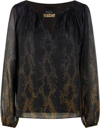 Marc Cain Blouse met dubbele laag en slangenprint - Dames - Blouses & Shirts - Veelkleurig - Maat: XL