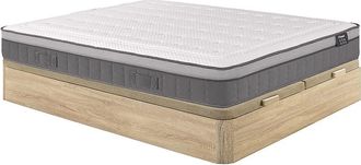 Vente-Unique Conjunto somier arc&oacute;n natural claro + colch&oacute;n de muelles ensacados 7 zonas y memoria de forma de 30 cm de grosor - ASGARD de YSM&Eacute;E