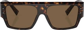 Dolce & Gabbana Rechthoekige zonnebril - Dames - Zonnebrillen - Bruin - 56 MM - Accessoires