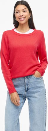 Vila Rundhalspullover VILA VIRIL O-NECK L/S KNIT TOP - NOOS, Damen, Gr. XXL, hibiscus detail:schwarz melange, Feinstrick, Obermaterial: 50% Viskose, 27% Ny