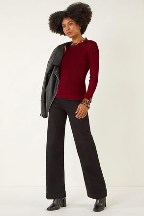 Roman Leopard Ruffle Trim Jumper