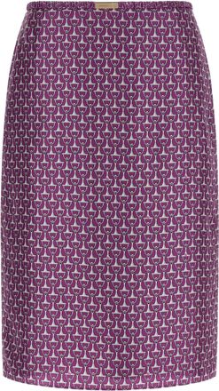 Gucci Purple Silk Midi Womens Skirt
