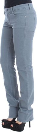 Ermanno Scervino Womens Blue Cotton Blend Slim Fit Bootcut Jeans Clothing