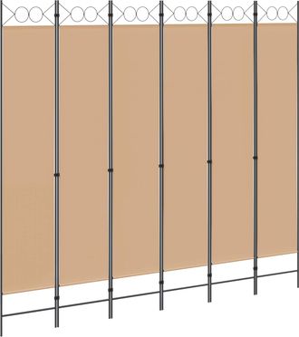 vidaXL Divisor De Habitaci&oacute;n De 6 Paneles Beige 240 X 220 Cm Tela Vidaxl