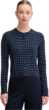 Benetton Gebreide Cardigan met Patroon - Dames - Vesten - Veelkleurig - XS - Polyester - Truien & Vesten