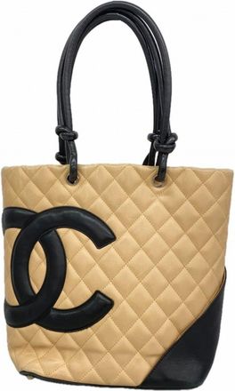 Chanel Black Brown Leather Tote Bag (Pre-Owned)