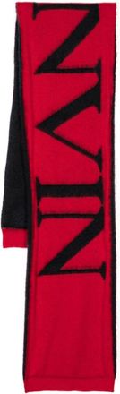 Lanvin brushed intarsia-knit scarf - men - Mohair/Wool/Alpaca/Silk/Cashmere/Polyamide - One Size - Red
