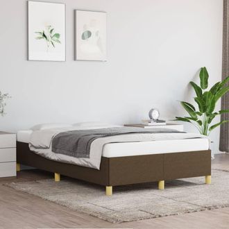 vidaXL Vidaxl - Estructura De Cama Sin Colch&oacute;n Tela Marr&oacute;n Oscuro 120x200 Cm