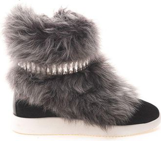 Giuseppe Zanotti Rw00010 Schapenvacht Sneakers Grijs